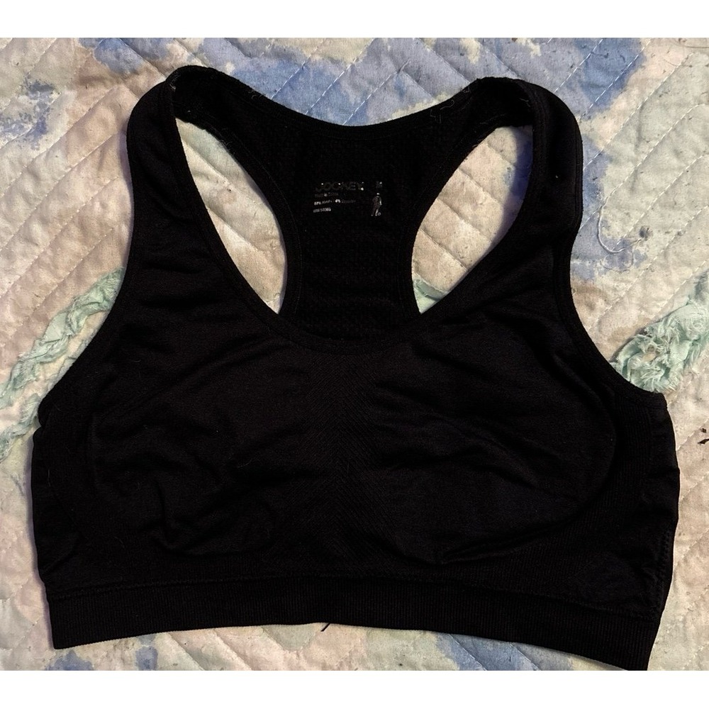 Jockey Black Seamless Stretch Low Impact Sports Bra, Medium